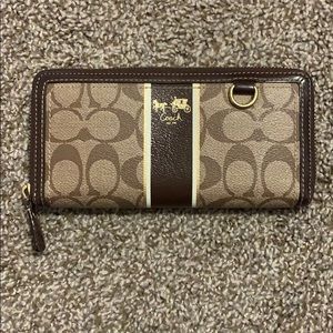 Coach Signature Zip Wallet